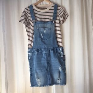 NWT Denim overall dress light distressing